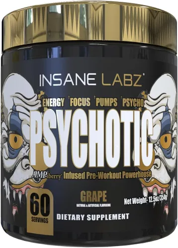 Vista 7 de Insane Labz Psychotic Gold, polvo de preentrenamiento altamente estimulante, concentración y energía de extrema duración, bombeo muscular