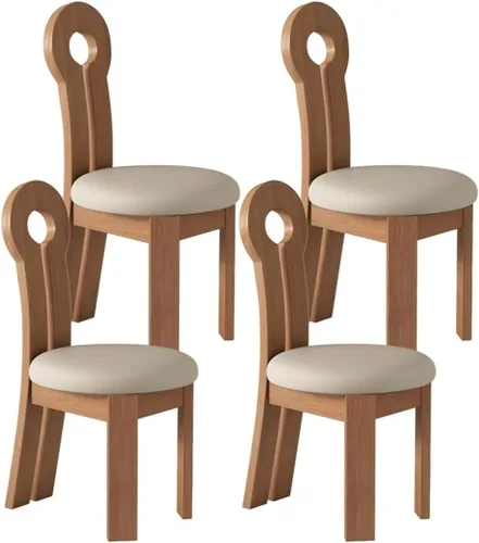 Vista 14 de YVYKFZD Dining Chairs Set, Solid Wood Dining Room Chair, Upholstered Kitchen Chairs, Unique Key-Shaped Living Room Chair, for Offices Bedroom Study