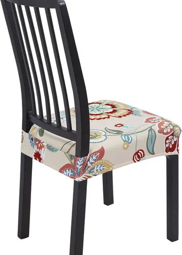 Vista 31 de SearchI Juego de 2 fundas de asiento elásticas para sillas de comedor, suaves, extraíbles y lavables, para sillas de comedor, protector de asiento