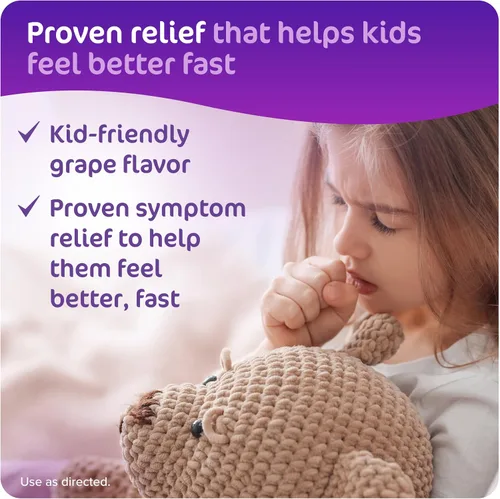 Vista 4 de Medicina para resfriado y tos de Dimetapp para niños, antihistamínico, nariz mocosa, estornudos, ojos picazón, aguados, sabor uva, sin alcohol