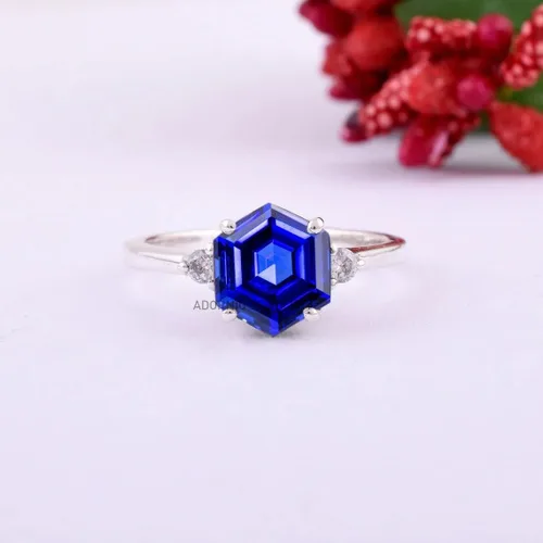 Vista 23 de Anillo de plata de ley 925 para mujer, anillo de diamantes de imitación de aguamarina de plata esterlina, anillo Art Deco de marzo, piedra natal