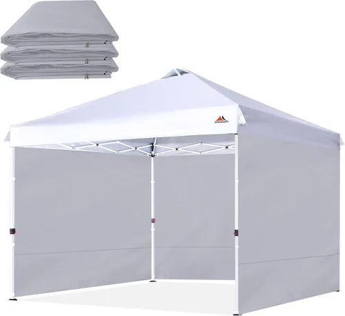 Vista 17 de SCOCANOPY SideWall - Marco para toldo de 10 x 10 pulgadas, paquete de 3 unidades, solo para pared solar, color blanco