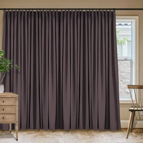 Vista 116 de Frelement Cortinas plisadas de lino de algodón de 100 pulgadas de ancho y 102 pulgadas de largo, cortinas con reducción de ruido para sala
