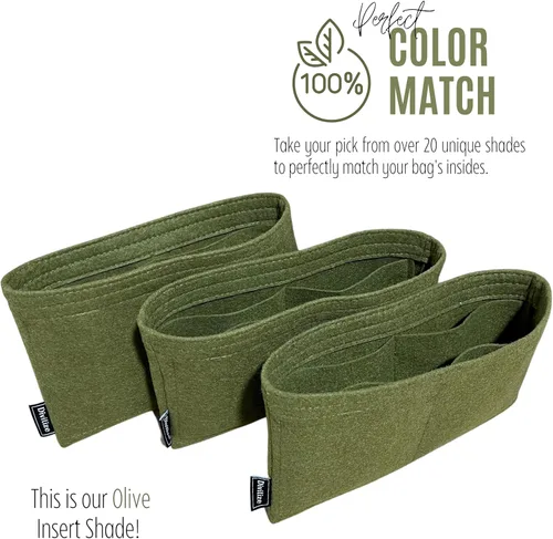 Vista 5 de Divitize Organizador de bolso de alta calidad compatible con el inserto de bolsa Coussin BB/PM/MM, cremallera dorada, ajuste perfecto, fieltro