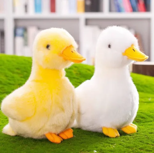 Vista 4 de 8 pulgadas pequeño pato amarillo juguetes de peluche pato juguetes de peluche (blanco)