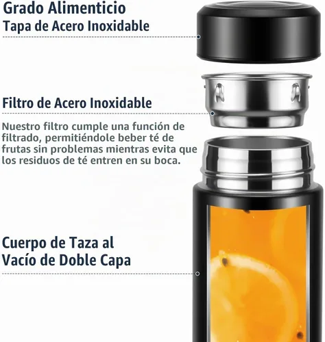 Vista 2 de Botellas de agua de acero inoxidable de 17 onzas, botella de agua delgada, botella de agua térmica, botella de agua aislada que mantiene el calor