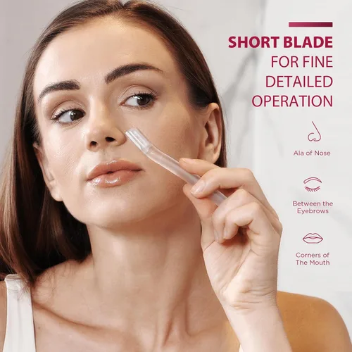 Vista 3 de SINAHET Herramienta de Dermaplaning (12 unidades), Maquinillas de Afeitar Faciales Profesionales para Mujer, Eliminación de Vello Facial y de Cejas