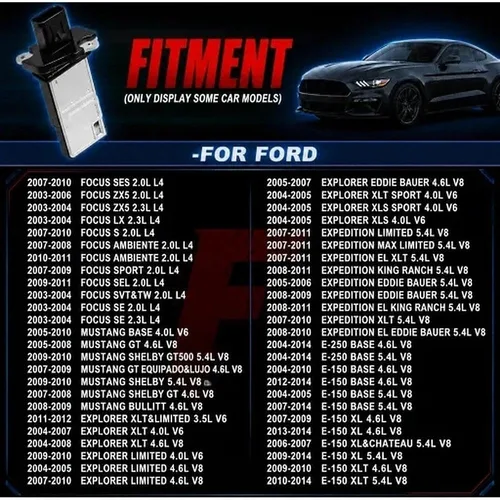 Vista 3 de OYEAUTO Sensor de flujo de aire masivo 3L3A-12B579-BA AFLS131 compatible con Ford F150 F250 E150 E250 E350 para Lincoln, para Mercury
