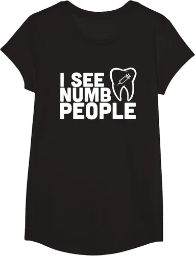 Vista 3 de I see Numb People - Camiseta de regalo para dentista dental, Negro, S