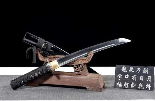 Vista 8 de Katana corta hecha a mano Katana japonesa Wakizashi Samurai Espada T10 Hoja templada de arcilla de acero (20.9 in)