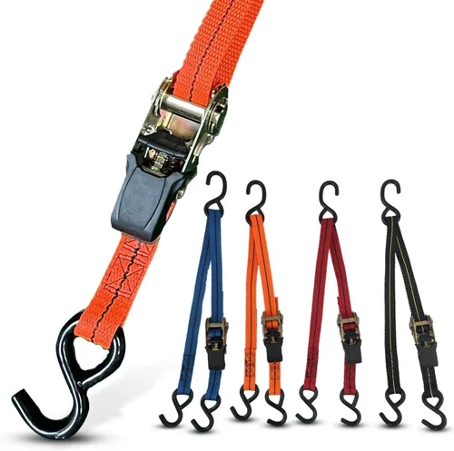 Vista 2 de Cajun Tie Downs - Correa de trinquete de amarre de 3 puntos para moto acuática, Sea Doo y Wave Runner (8 pies, negro)