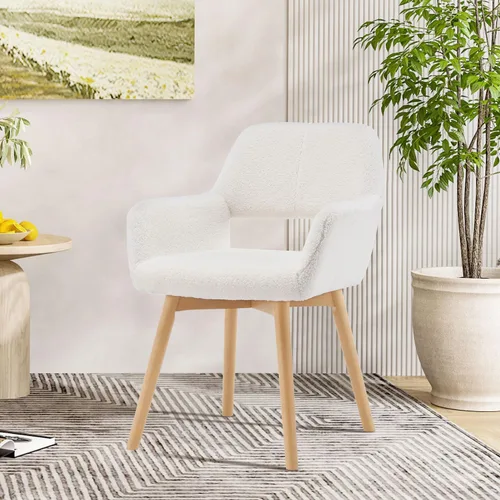 Vista 38 de Silla de Escritorio Sin Ruedas Silla de Acento Cómoda para Sala de Estar Comedor Dormitorio Silla de Tocador Silla de Maquillaje Oficina en Casa