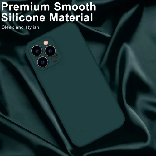 Vista 3 de DEENAKIN Funda compatible con iPhone 13 Pro Max con protector de pantalla, silicona suave y sedosa, funda mejorada para cámara, funda protectora