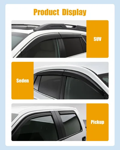 Vista 2 de ROADFAR Deflector de ventana de montaje exterior para ventana, juego de 4 piezas para Honda CRV 2002-2006