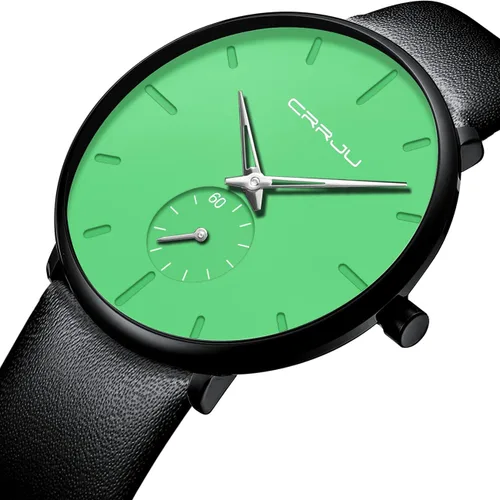 Vista 2 de Mens Watches Ultra-Thin Minimalist Waterproof-Fashion Wrist Watch for Men Unisex Dress with Leather Band