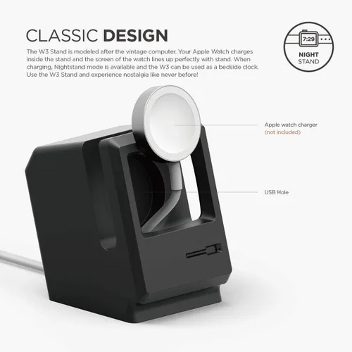 Vista 3 de elago Soporte W3 compatible con Apple Watch Series 11/10/9/8/7/6/5/4/3/2/1/SE3/SE2/SE1