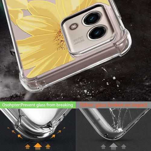 Vista 4 de Osophter Funda para Moto G Stylus 5G 2023: funda de teléfono para Motorola G Stylus 5G 2023 (flor de sol grande)