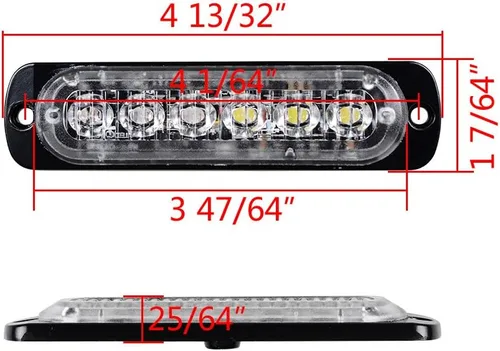 Vista 3 de 20 unidades de 6 LED blanco ámbar montaje en superficie de emergencia baliza de advertencia de flash de precaución construcción barra de luz