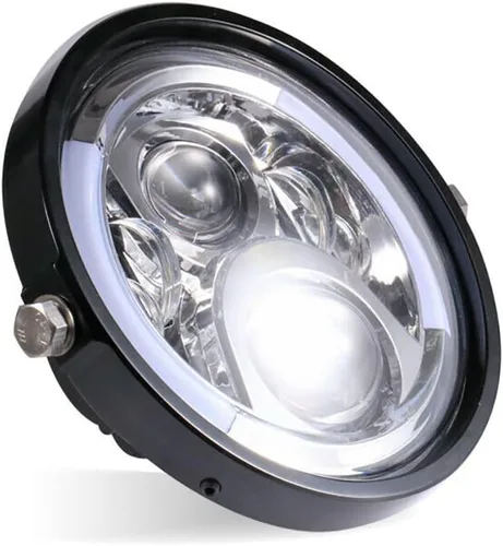 Vista 6 de Dreamseek Soporte de anillo de montaje de faros delanteros redondos de 5.75 pulgadas para Harley Sportster XL883 XL1200 Yamaha, Honda, Suzuki, Cafe