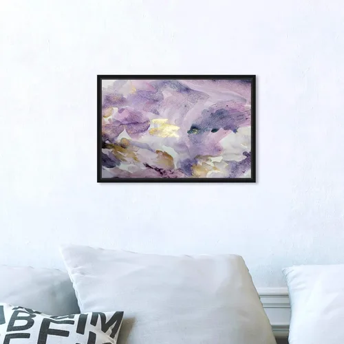 Vista 4 de The Oliver Gal Artist Co. Lienzo enmarcado abstracto para pared, diseño de amatista, acuarela para decoración del hogar, 15 x 10 pulgadas, morado