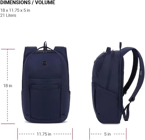 Vista 5 de SwissGear Mochila para laptop, Azul marino jaspeado