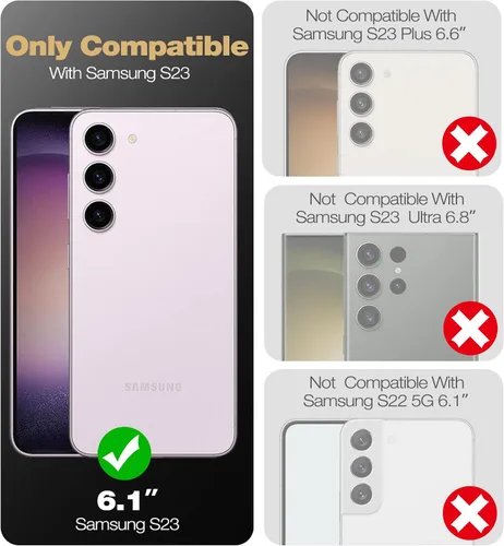 Vista 2 de Dexnor Funda de cuerpo completo para Samsung Galaxy S23 5G/6.1 pulgadas, marco frontal extra, protección de grado militar, protector de pantalla