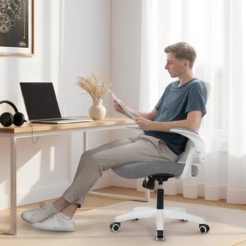 Vista 7 de NEO CHAIR - Silla de escritorio de oficina con respaldo alto Gris