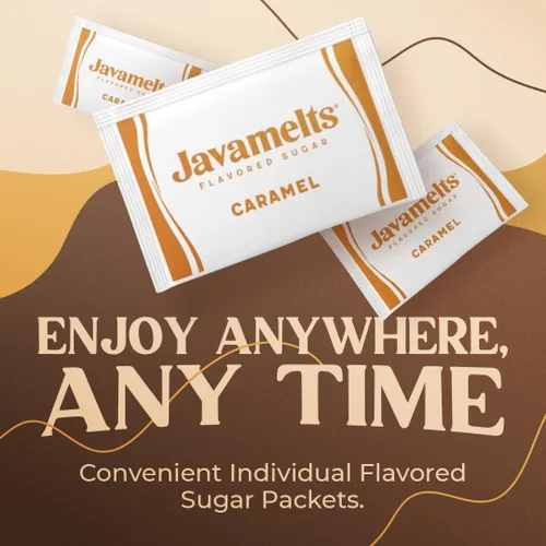 Vista 5 de Javamelts Paquetes de azúcar con sabor a caramelo, azúcar de caña pura para hornear, sustituto del jarabe de café, cócteles, té, sin OMG, sin