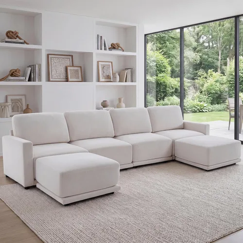 Vista 28 de Sofá modular pequeño de 78 pulgadas, sofá biplaza modular de 2 asientos para espacios pequeños, juego de sofá moderno de tela de felpilla para sala