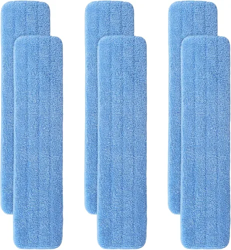 Vista 13 de Reemplazo de almohadillas de microfibra para cabezal de mopa comercial Rubbermaid de 24 pulgadas - Juego de 8 recambios de limpieza comercial húmeda
