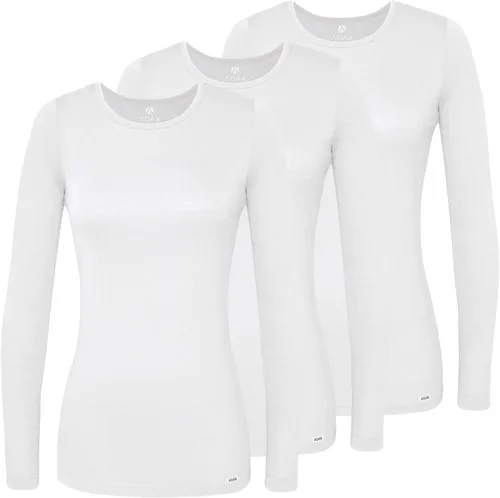 Vista 40 de Adar Underscrubs - Camiseta de manga larga para mujer, paquete de 3 unidades Aguamarina (Aquamarine)