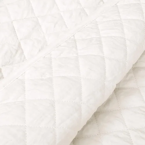 Vista 3 de Lush Decor Ava - Juego de colcha de 3 piezas con diseño de diamantes, tamaño King, color blanco