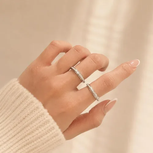 Vista 2 de 925 Sterling Silver Spinner Ring for Women Men – Anxiety Relief Fidget Ring, Mindfulness Rings for Women, Thumb Fidget Calm Ring, Inspirational