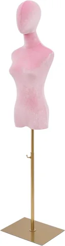 Vista 13 de Vestido de maniquí femenino con forma de torso, cuerpo de maniquí de costura ajustable de 63 a 81 pulgadas con soporte de metal y cabeza