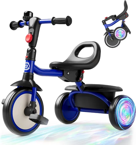 Vista 12 de besrey Triciclo para niños pequeños con campana, triciclo para niños de 18 meses a 5 años, triciclo para niños, bicicleta para niños de 1.5 a 5
