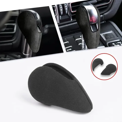 Vista 2 de x xotic tech Funda protectora de piel de gamuza de microfibra para palanca de cambios, compatible con Porsche Macan Panamera Cayman Boxster 911 718