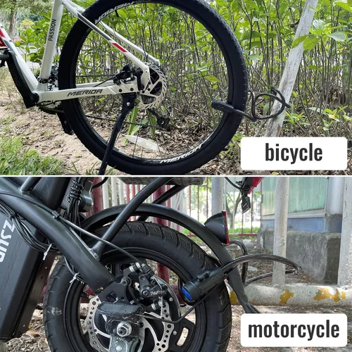 Vista 7 de Candado de bicicleta, [4 pies/3.9 ft] Diyife - Candados de cable para bicicleta con 2 llaves, resistente a la intemperie, cable de seguridad
