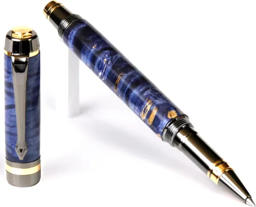 Vista 17 de Lanier Pens Pluma estilográfica Elite - Gun Metal - Negro y Blanco Ébano