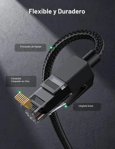 Vista 7 de UGREEN Cable Ethernet Cat 6 trenzado Cat6 Gigabit de alta velocidad 1000Mbps cable de Internet RJ45 blindado cable LAN de red compatible con PC