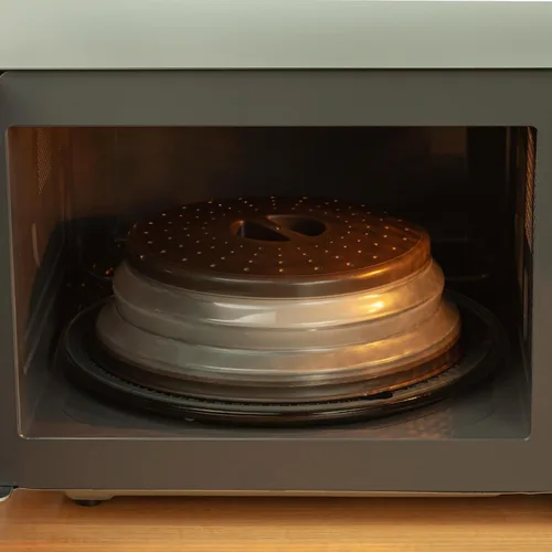 Vista 8 de Tapa para microondas con alfombrilla de silicona – Plegable, con ventilación, reutilizable, protector de alimentos y cubierta para platos