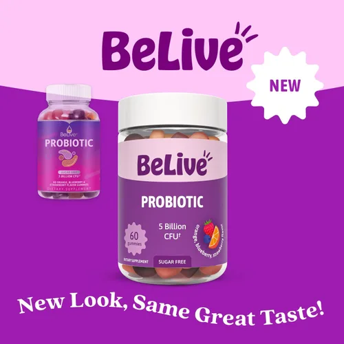 Vista 2 de BeLive Gomitas probióticas – Probióticos con 5 mil millones de UFC para la salud digestiva, hombres, mujeres y niños – para apoyo inmunológico, sin