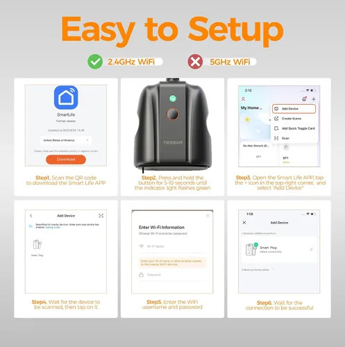 Vista 5 de Enchufe Inteligente para Exteriores Impermeable, TESSAN Enchufe WiFi Inteligente Compatible con Alexa, Google Assistant, Regleta de Alimentación