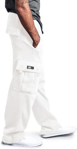 Vista 2 de Pantalones deportivos tipo cargo para hombre, estilo casual, con bolsillo, para el trabajo, pantalones casuales con cintura elástica, holgados