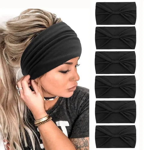 Vista 9 de Diadema Tobeffect para mujer, turbante de estilo bohemio africano, con nudos anchos, accesorios para el cabello Diademas 1