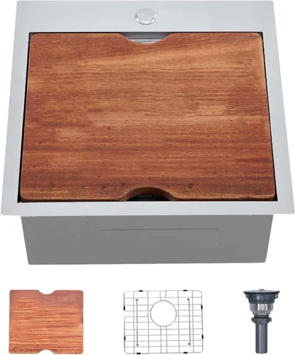 Vista 8 de Hotis - Fregadero de barra negro de montaje inferior, fregadero de barra negra de 15 x 17 pulgadas, fregadero de cocina pequeño de acero inoxidable
