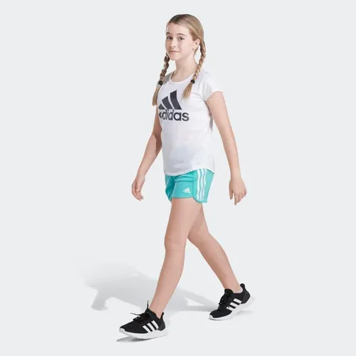 Vista 3 de adidas Pantalones cortos de malla con cintura elástica de 3 rayas, Semi Mint Rush
