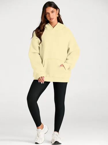 Vista 41 de Trendy Queen - Sudaderas extragrandes con capucha para mujer, suéteres de manga larga, sin botones, de vellón, de otoño, ropa de invierno