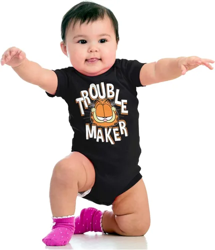 Vista 4 de Brisco Brands Garfield Cartoon Funny Troublemaker Baby Romper Boys or Girls