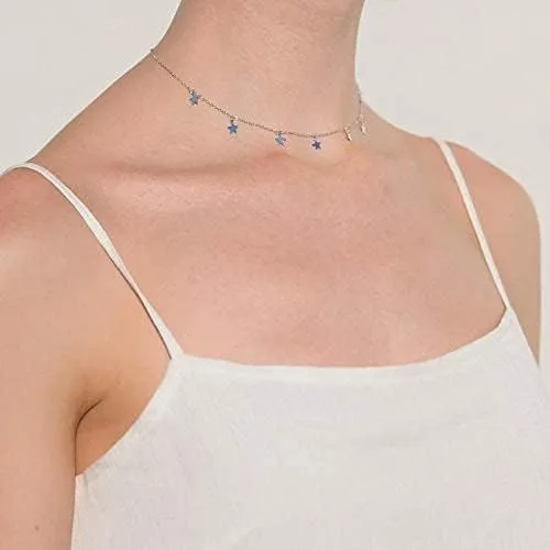 Vista 5 de Frodete Gargantilla de estrella dorada para mujer, bonito collar para adolescentes y niñas, collar de estrella de moda, gargantilla ajustable