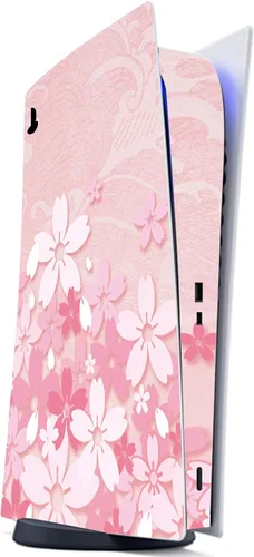 Vista 5 de PlayVital Cherry Blossoms Petals Full Set Skin Decal for ps5 Console Digital Edition, Sticker Vinyl Decal Cover for ps5 Controller & Charging